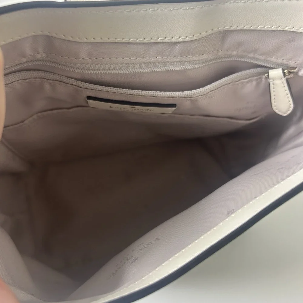 Kate Spade Reegan Bucket Bag Smooth Leather Meringue White